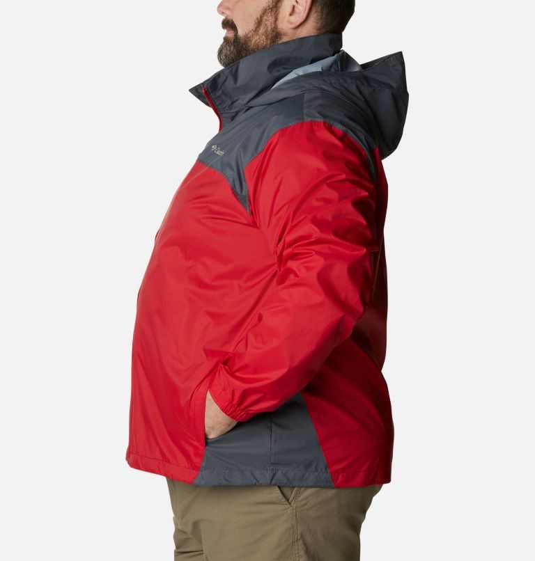 Men's Columbia Glennaker Lake Rain Jackets Red | Plus Size CA-I5834